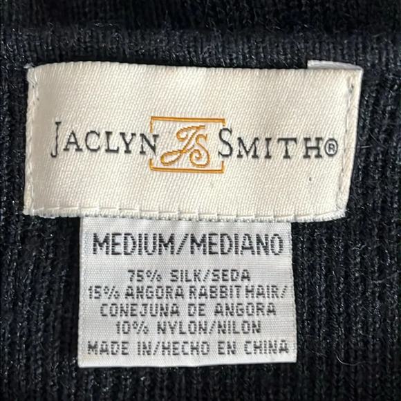 Jaclyn Smith Vintage Silk Angora Beaded Sweater in Black - Size Medium - Picture 4 of 5